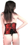 Valentine Red Embroidered Brocade Underbust Corset Top