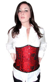 Valentine Red Embroidered Brocade Underbust Corset Top