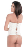 White Embroidered Bridal Valentine Corset Top