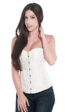 White Embroidered Bridal Valentine Corset Top