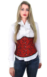 Spicy Red Brocade Valentine Underbust Corset Top