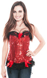 Valentine Red Sequin Pin-Up Party Corset Top