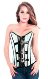 Light Blue Brocade Buckled Valentine Corset Top