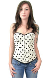 Elegant White Black Polka Dot Womens Valentine Corset Top