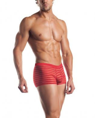 Excite Striped Mesh Boxers Red O/S