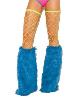 Neon Nites Furry Boot Covers Neon Blue O/S