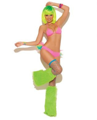 Neon Nites Lycra String Bra Top and Tutu Panty Neon Pink O/S