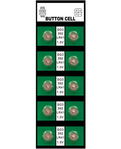 Batteries ag3/lr41 1.5v - card of 10