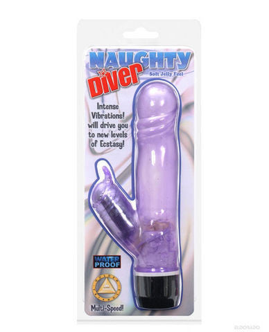 Naughty diver&amp;#44; waterproof corded jelly vibe - lavender
