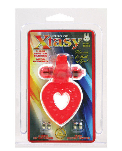 Ring of xtasy red rabbit heart vibrating c-ring