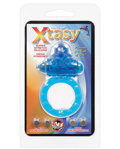 Ring of xtasy vibrating c-ring - blue dolphin