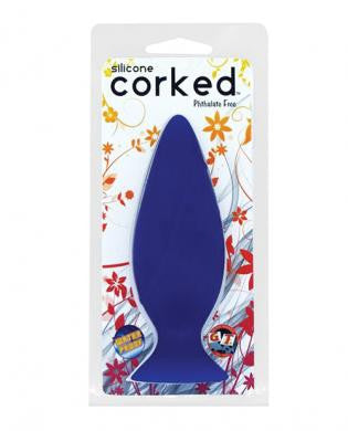 Corked small butt plug - blue