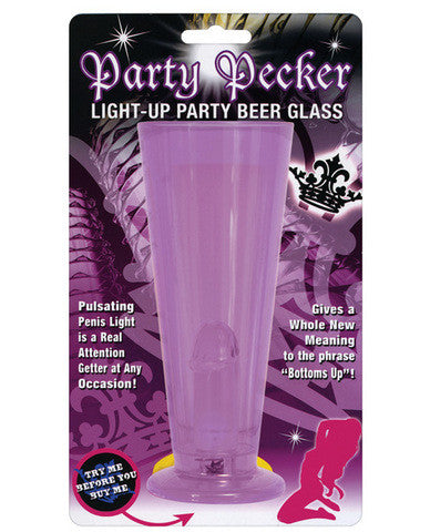 Party pecker light-up beer glass - purple