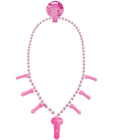Pink pecker party whistle necklace