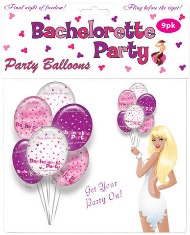 Bachelorette party foil balloons - 9 pack