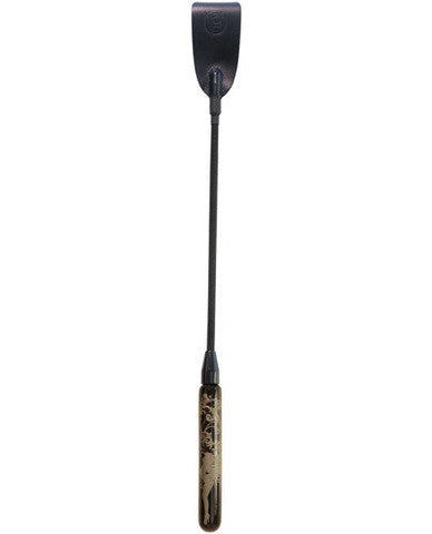 Glass Leather Riding Crop Black