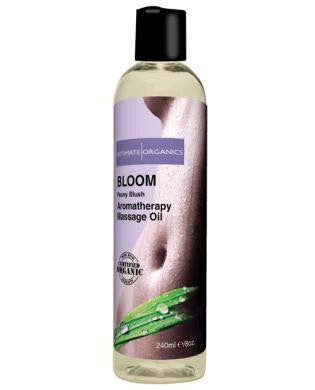 Intimate organics bloom massage oil w/peony blush - 8 oz