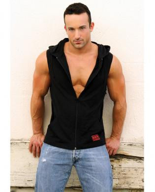 Jack Adams Zip Front Muscle Hoodie Black XL