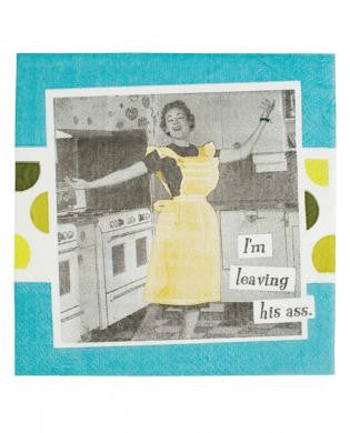 Aprons and attitude i&#039;m leaving his ass napkins - set of 20