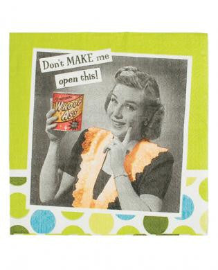 Aprons and attitude don&#039;t make me open this can.....napkins - set of 20