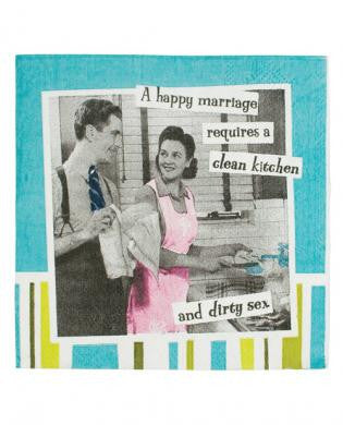 Aprons and attitude a happy marriage requires.....napkins - set of 20