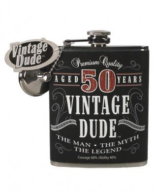 Vintage dude aged 50 years flask
