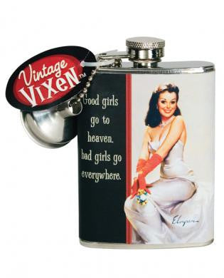 Vintage vixen good girls go to....flask