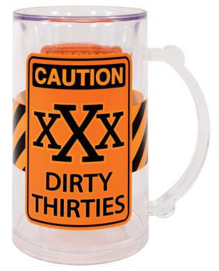 Caution xxx dirty thirties tankard
