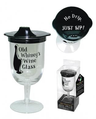 Old winey&#039;s wine glass w/sippie lid