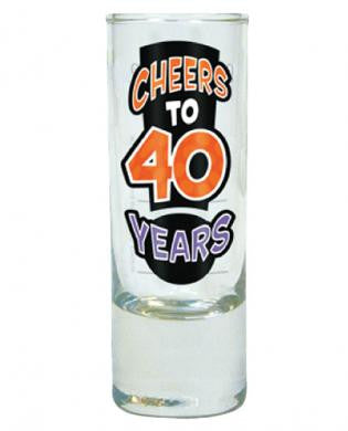 Cheers to 40 years shot glass