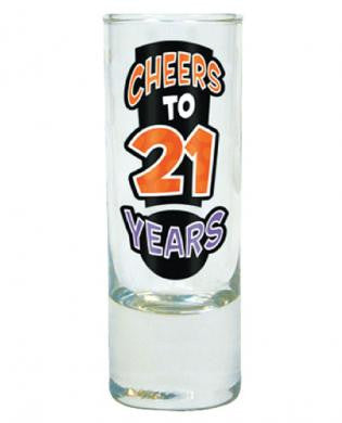 Cheers to 21 years shot glass