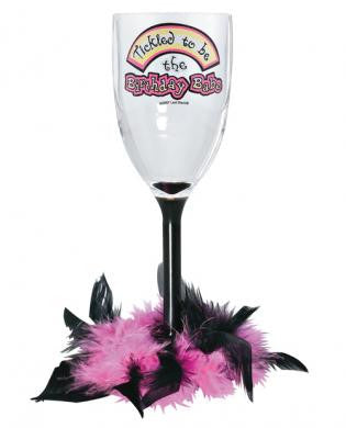 Tickled to be birthday babe wine glass