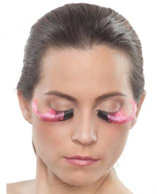Pink and Black Curled Eyelashes