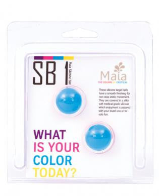 Maia silicone ben wa balls - neon blue