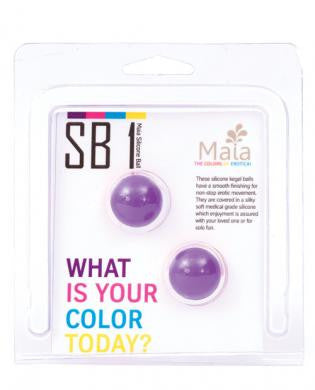 Maia silicone ben wa balls - neon purple