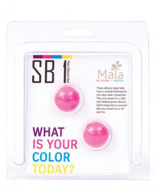 Maia silicone ben wa balls - neon pink
