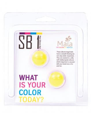 Maia silicone ben wa balls - neon yellow