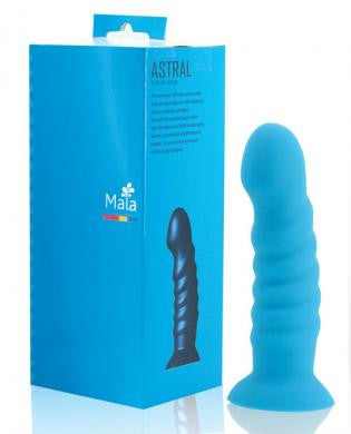 Maia astral d3 silicone dong ribbed - neon blue