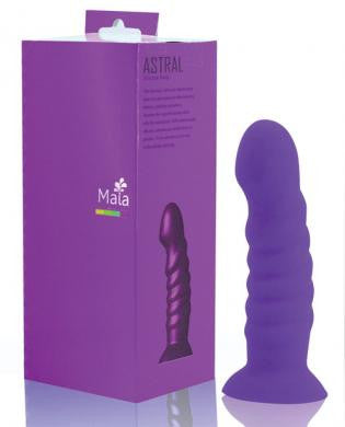 Maia porpora d3 silicone dong ribbed - neon purple