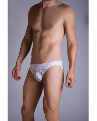 Male basics lace jockstrap white s/m