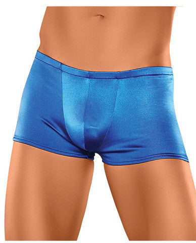 Male power satin lycra boxer blue medium