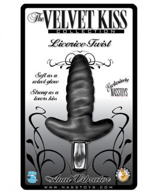 The velvet kiss collection anal vibrator - licorice twist - black