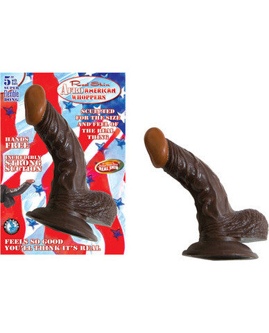 Real skin afro american whoppers 5in w/balls - brown
