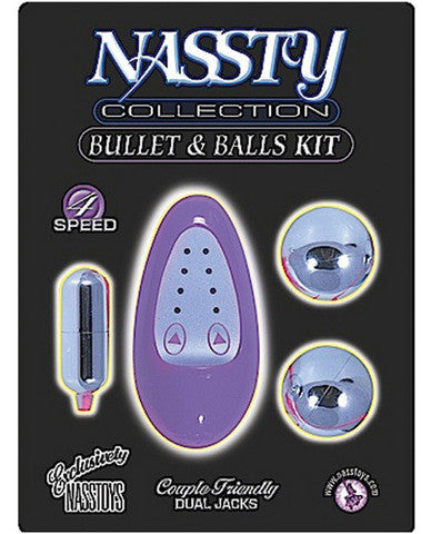 Nassty collection bullet and balls kit - purple