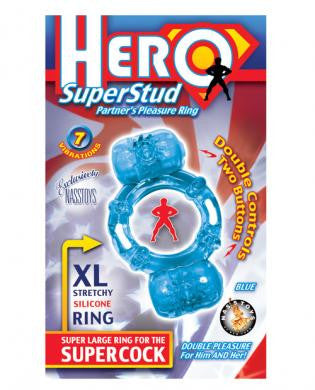 Hero superstud partners pleasure ring - blue
