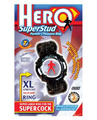 Hero superstud partners pleasure ring - black