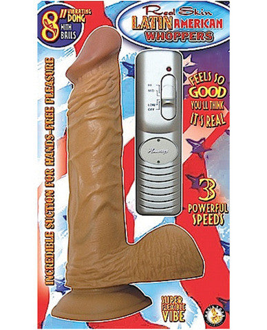 Real skin vibrating latin american whoppers w/balls  8in