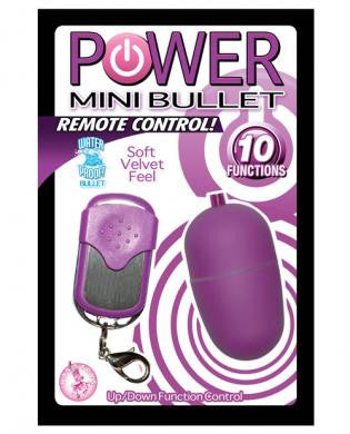 Power mini bullet remote control - 10 function - purple