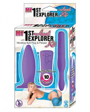 My 1st anal explorer kit vibrating butt plug and please - purple