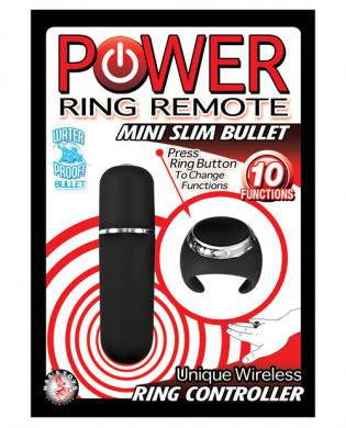 Power ring remote mini slim bullet - black